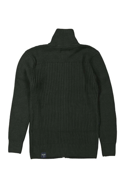 Hoodies & Sweatvesten Butcher Of Blue Ribbed Cardigan Vest Groen 754 Green - Afbeelding 3