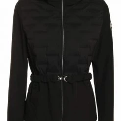 Colmar Zomerjassen Wit Quilted Down Jacket With Hood And Belt Black