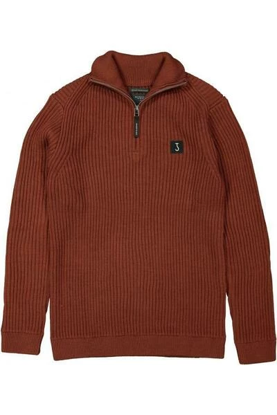 Hoodies & Sweatvesten BUTCHER OF BLUE Thin Halfzip Polo Red Brown