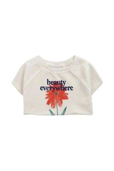 Bobo Choses T-shirts Cropped Top Petunia Beige - Afbeelding 4