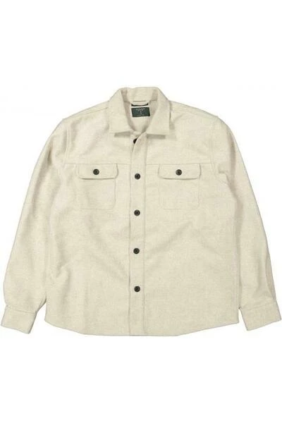Spijkeroverhemden BUTCHER OF BLUE Osaka Wool Overshirt Beige Grey Beige