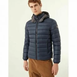 Colmar Gewatteerde Jassen Blauw Sporty Down Jacket With Detachable Hood Blue