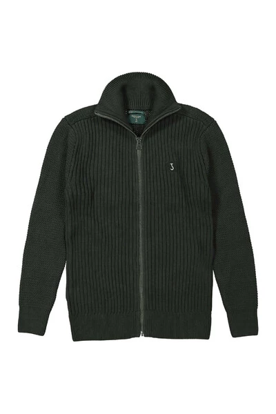 Hoodies & Sweatvesten Butcher Of Blue Ribbed Cardigan Vest Groen 754 Green