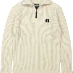 Hoodies & Sweatvesten BUTCHER OF BLUE Thin Halfzip Titan White Beige