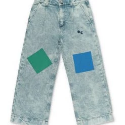 BOBO CHOSES Jeans Ampio Blu Chiaro In Denim Di Cotone|vLight Blue Cotton Denim BOBO CHOSES Jeans Blue
