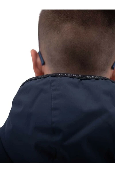 Colmar Winterjassen Blauw Lined Down Jacket With Logo Inserts And Hood Blue