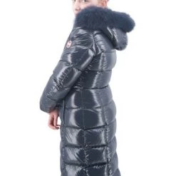 Colmar Winterjassen Blauw Long Full Zip Down Jacket With Fur Hood Blue